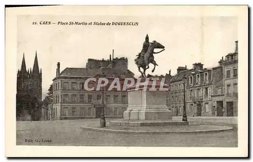 Ansichtskarte AK Caen Place St Martin Statue de Duguesclin