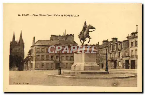 Ansichtskarte AK Caen Place St Martin Statue de Duguesclin