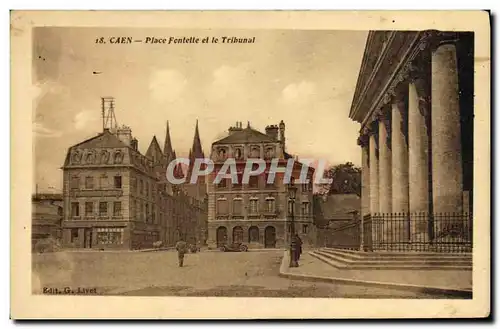 Cartes postales Caen Place Fontelle et le Tribunal