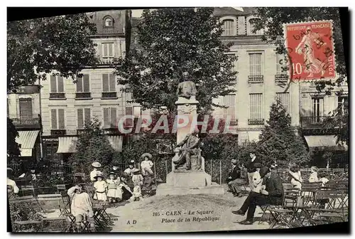 Cartes postales Caen Le square Place de la Republique Enfants