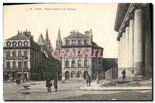 Cartes postales Caen Place Fontette et le Tribunal