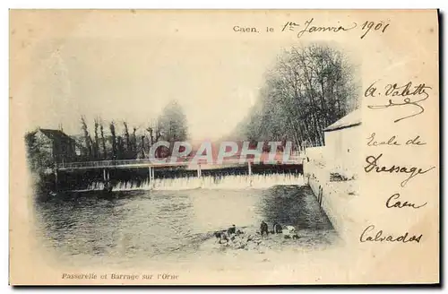 Ansichtskarte AK Caen Passerelle et barrage sur l Orne Lavandieres