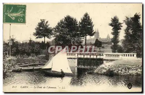 Ansichtskarte AK Caen Le Pont de l Anneau Bateau