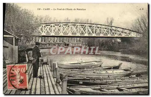 Ansichtskarte AK Caen Le Pont de L Ecole de Natation