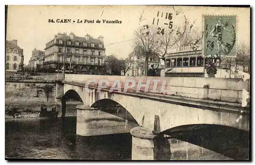 Ansichtskarte AK Caen Le Pont de Vaucelles Trmway