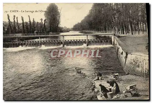 Cartes postales Caen Le Barrage de L Orne Lavoir Lavandieres