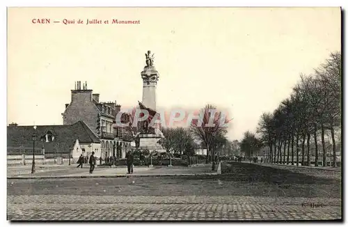Ansichtskarte AK Caen Quai de Juillet et Monument