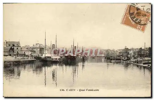 Cartes postales Caen Quai Vendeuvre Bateaux