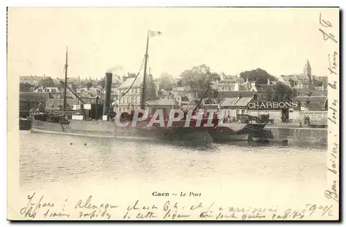 Ansichtskarte AK Caen Le Port Bateau