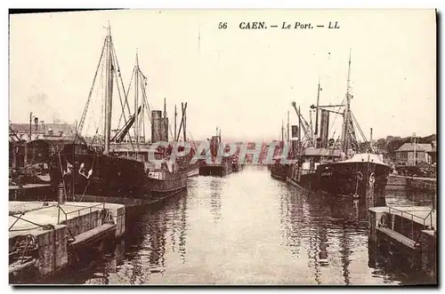 Ansichtskarte AK Caen Le Port Bateaux