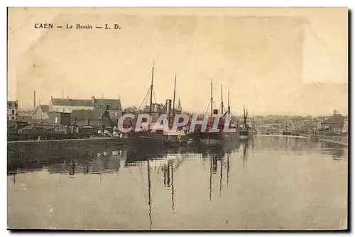 Ansichtskarte AK Caen Le Bassin Bateaux