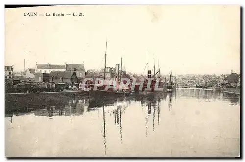 Ansichtskarte AK Caen Le Bassin Bateaux