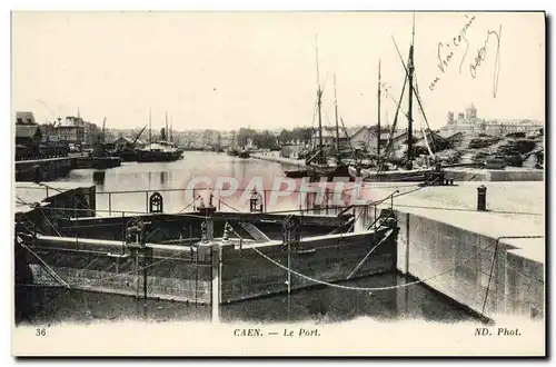 Cartes postales Caen Le Port Bateaux