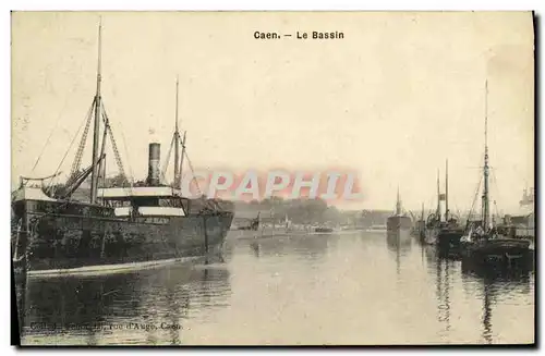 Ansichtskarte AK Caen Le Bassin Bateaux