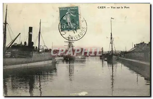 Ansichtskarte AK Caen Vue sur le Port Bateaux