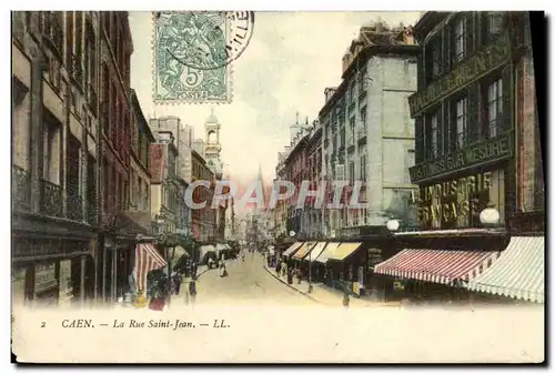 Cartes postales Caen La Rue Saint Jean