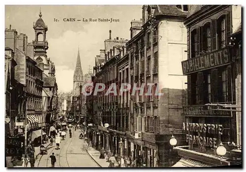 Cartes postales Caen La Rue Saint Jean