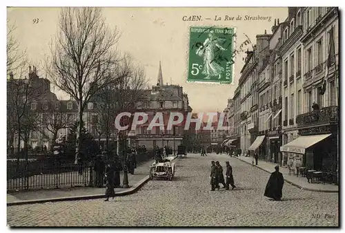 Cartes postales Caen La Rue de Strasbourg Automobile