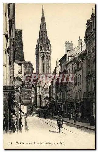 Cartes postales Caen La Rue Saint Pierre Cafe Marie Billards