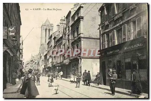 Ansichtskarte AK Caen La Rue St Jean Comptoir Moderne