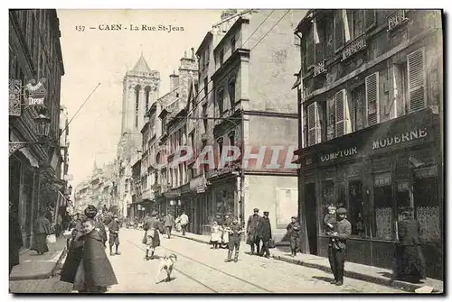 Cartes postales Caen La Rue St Jean Comptoir Moderne