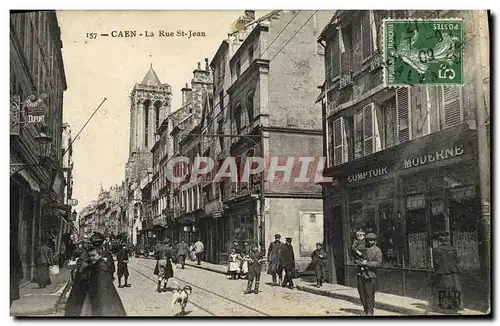 Cartes postales Caen La Rue St Jean Comptoir Moderne