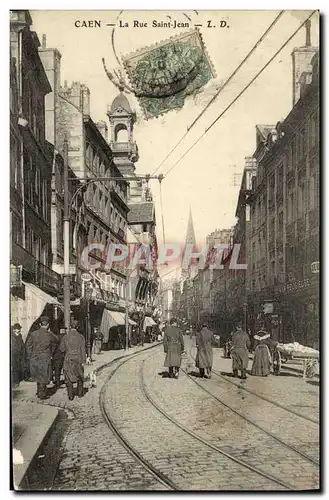 Cartes postales Caen La Rue Saint Jean