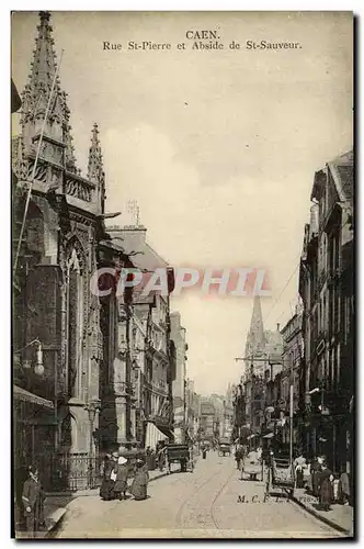 Cartes postales Caen La Rue Saint Pierre et Abside de St Sauveur