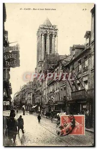 Cartes postales Caen La Rue et Tour Saint Jean