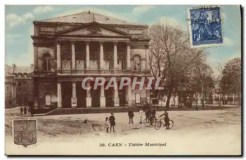 Ansichtskarte AK Caen Le Theatre Municipal Enfants Velo Cycle