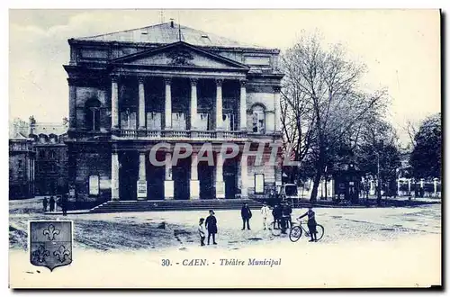 Ansichtskarte AK Caen Le Theatre Municipal Enfants Velo Cycle