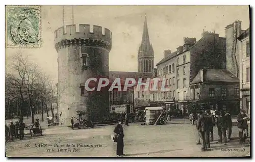 Cartes postales Caen Place de la Possonnerie et la Tour le Roi