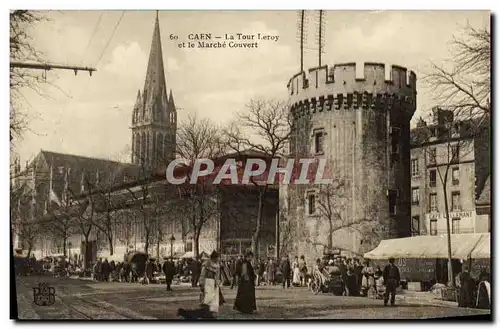 Cartes postales Caen La Tour Leroy et le Marche Couvert