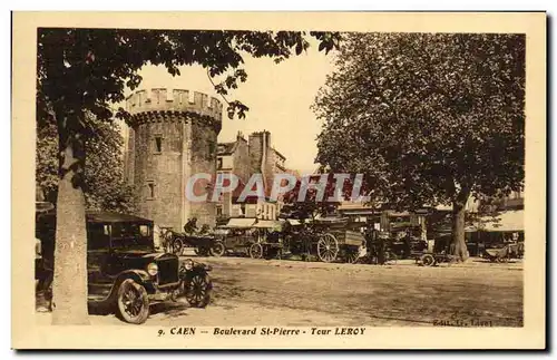 Cartes postales Caen Boulevard Saint Pierre Tour Le Roy Automobile