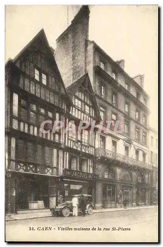 Cartes postales Caen Vieilles Maisons de la Rue St Pierre Jacqueline Automobile