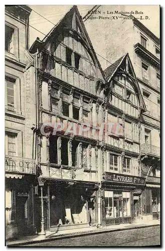 Cartes postales Caen Maisons de Bois Rue Saint Pierre Levrard