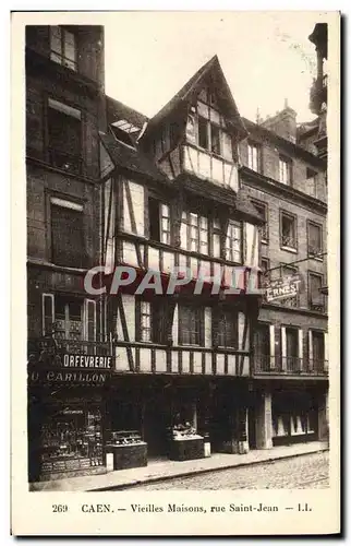 Cartes postales Caen Vieille Maisons Rue Saint Jean Orfevrerie Carillon