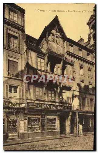 Ansichtskarte AK Caen Vieille Maison Rue St Jean Destine Aine