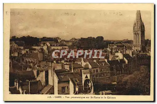 Cartes postales Caen Vue Panoramique sur St Pierre et le Chateau