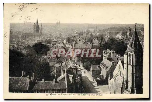 Ansichtskarte AK Caen Panorama pris de l abbaye aux dames