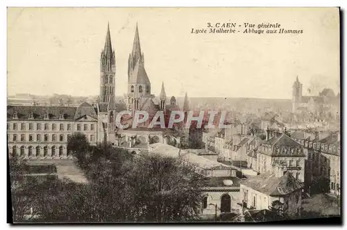 Cartes postales Caen Vue Generale Lycee Malherbe Abbaye aux Hommes