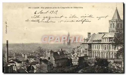 Cartes postales Caen Vue Generale prise du Labyrinthe de l Hotel Dieu