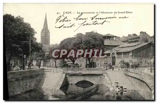 Cartes postales Caen La Poissonnerie et l Abreuvoir du Grand Odon Lavandieres