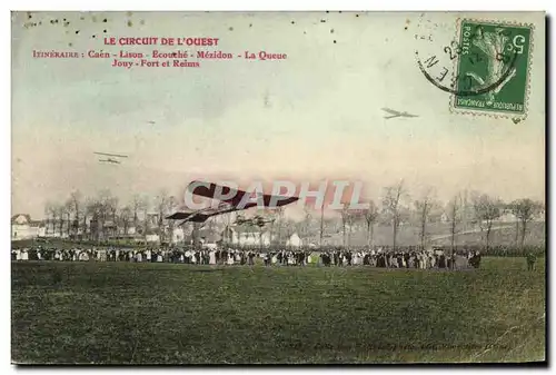 Cartes postales Caen Circuit de l Ouest Caen Lison Ecouche Mexidon La Queue Jouy Fort et Reims Avion Aviation