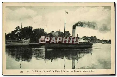 Ansichtskarte AK Caen Le Canal de Caen a la Mer Bateau Prince Albert