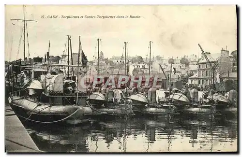 Ansichtskarte AK Caen Torpilleurs et Contre Torpilleurs dans le Bassin Bateaux