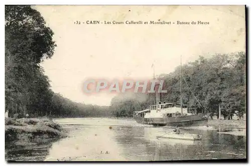 Cartes postales Caen Les Cours Caffarelli et Montalivet Bateau du Havre