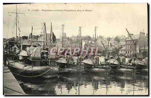 Ansichtskarte AK Caen Torpilleurs et Contre Torpilleurs dans le Bassin Bateaux