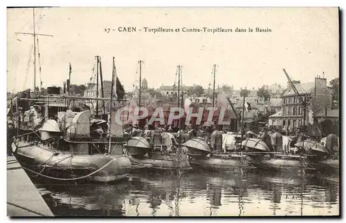 Cartes postales Caen Torpilleurs et Contre Torpilleurs dans le Bassin Bateaux