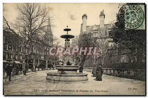 Cartes postales Caen Le Boulevard Saint Pierre la Fontaine des Trois Graces